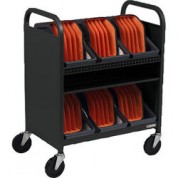 Bretford Cube Transport Cart With Caddies, Charcoal