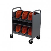 Bretford Cube Transport Cart With Caddies, Platinum