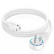 Maximm Cable 360° Rotating Flat Plug Extension Cord 3' White