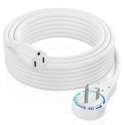 360° Rotating Flat Plug 16 Awg Extension Cord 25' White