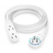 Maximm 360° Rotating Flat Plug Extension Cord 12' White