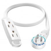 Maximm Cable 360° Rotating Flat Extension Cord 1' White