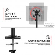 Cta Digital Articulating Monitor Arm Clamp Grommet