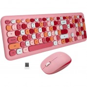 X9 Wireless Keyboard And Mouse Pink - High Performance