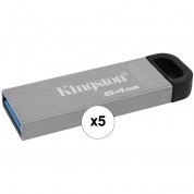 Kingston 64gb Datatraveler Kyson Usb 3.2 Flash Drive 5-pack