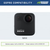 Wasabi Power Dual-bay Charger Gopro Max Battery Bundle