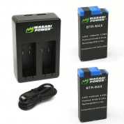 Wasabi Power Dual-bay Charger Gopro Max Battery Bundle