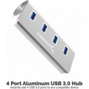 Sabrent Usb 3.0 4-port Aluminum Hub Silver