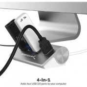 Sabrent Usb 3.0 4-port Aluminum Hub Silver