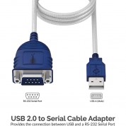 Sabrent Usb To Rs-232 Db9 Serial Adapter Cable 1ft