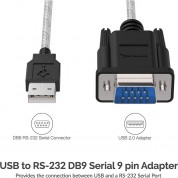 Sabrent Usb To Rs-232 Db9 Serial Adapter 6ft