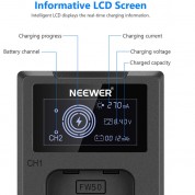 Neewer Dual Usb Charger Lcd 2 Np-fw50 1100mah Batteries