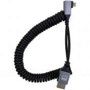 Coiled Right-angle Micro-hdmi To Hdmi Cable (1.6-7.9')