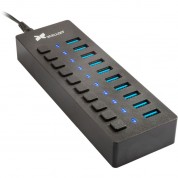 Xcellon Slim 10-port Usb 3.0 Hub | High-speed Connectivity