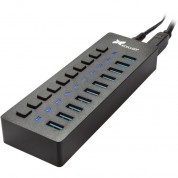 Xcellon Slim 10-port Usb 3.0 Hub | High-speed Connectivity