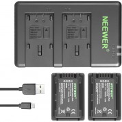 Neewer Vw-vbt190 1950mah Batteries & Dual Charger Set