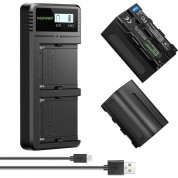 Neewer Dual-channel Np-f Charger With Np-f750 Batteries