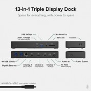 Plugable 13-in-1 Usb-c Docking Station With Triple Hdmi