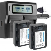 Power2000 Dual Bay Lcd Charger For Sony Np-fz100 Batteries