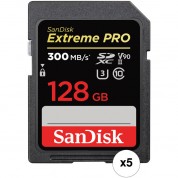 Sandisk 128gb Extreme Pro Uhs-ii Sdxc Card 5-pack