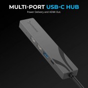 Sabrent 4-in-1 Usb-c Hub - Gray | Compact Multi-port Adapter