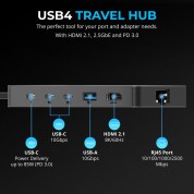 Sabrent 5-in-1 Usb4 Travel Hub Gray