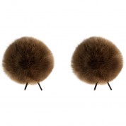 Bubblebee Windbubble Faux Fur Lavalier Windscreen 2-pack Brown