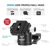 Neewer Gm-lo28-dk Low-profile Tripod Ball Head