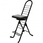 Plateau Chairs Pro Series Folding Chair Black Vinyl Leather Seat Frame