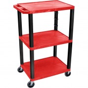 Luxor 3-shelf Plastic Utility Cart 42