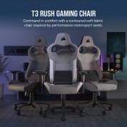 Corsair T3 Rush Fabric Gaming Chair Gray White