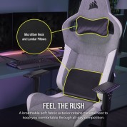 Corsair T3 Rush Fabric Gaming Chair Gray White