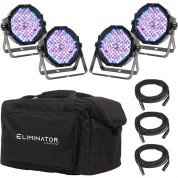 Mega Flat Pak Ep Led Pars With Dmx Cables & Bag