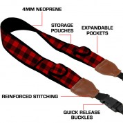 Usa Gear Trueshot Neoprene Shoulder Holster Camera Strap Red Plaid