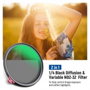 Neewer 2-in-1 Black Diffusion & Nd2-nd32 Filter 58mm