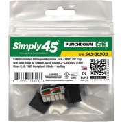 Simply45 Cat6 90° Unshielded Keystone Jack Black