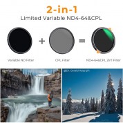 K&f Concept Nano-x Nd & Cpl Filter 55mm 2-6 Stop