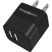 Chargeworx 2-port Usb-a Wall Charger Black