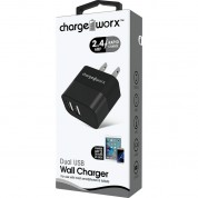 Chargeworx 2-port Usb-a Wall Charger Black