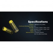 Nitecore 14500 Li-ion Rechargeable Battery 3.7v 1000mah