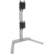 Atdec Freestanding Dual Vertical Monitor Mount - Silver