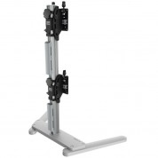 Atdec Freestanding Dual Vertical Monitor Mount - Silver