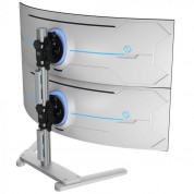 Atdec Freestanding Dual Vertical Monitor Mount - Silver