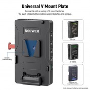 Neewer Vb-a1 V-mount Battery Plate Adapter Dual Rod Clamps