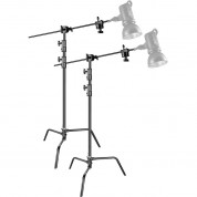 Neewer Steel C-stand With Extension Arm 10.5' Black 2-pack