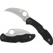 Spyderco Tasman Salt 2 Folding Knife Plain Edge Black Handle