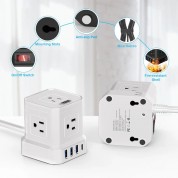 Uncaged Ergonomics Cube Surge Protector With Usb Ports