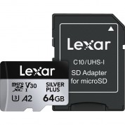 Lexar 64gb Silver Plus Uhs-i Microsdxc Memory Card