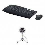 Logitech Mk850 Wireless Keyboard Mouse Kit With Blue Snowball Mic