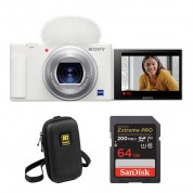 Sony Zv-1 Digital Camera With Accessory Kit - White